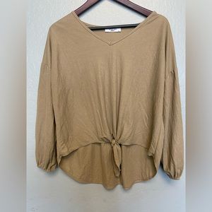 Tie Front High Low Top